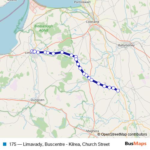175 bus Line Map