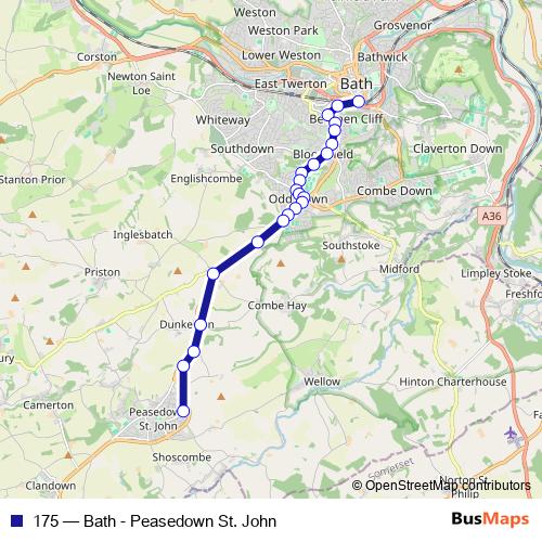 175 bus Line Map