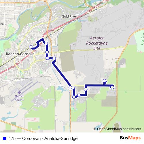 175 bus Line Map