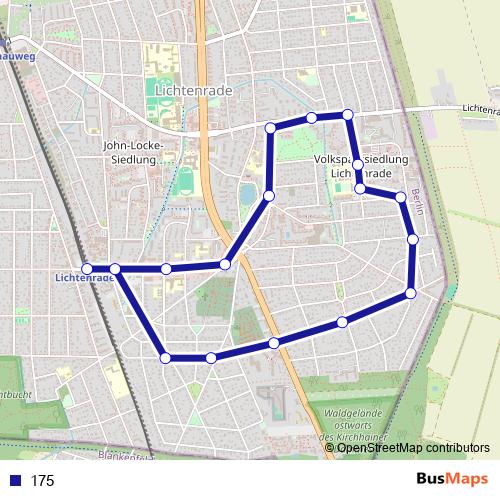 175 bus Line Map
