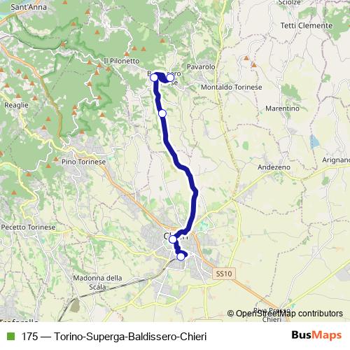 175 bus Line Map
