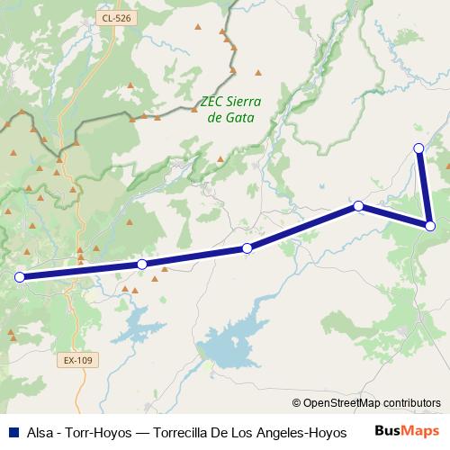 Alsa - Torr-Hoyos bus Line Map