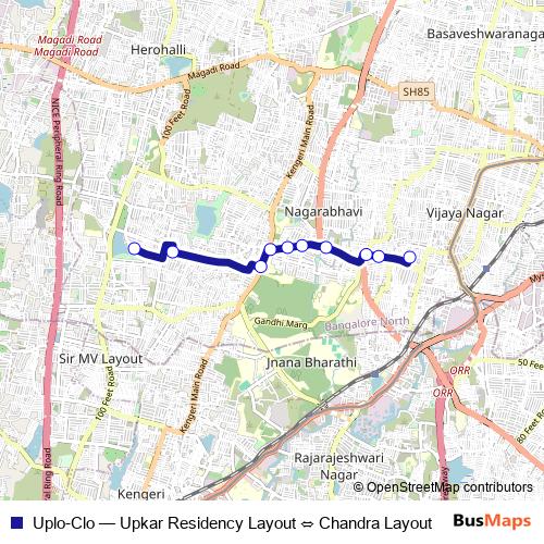 Uplo-Clo bus Line Map