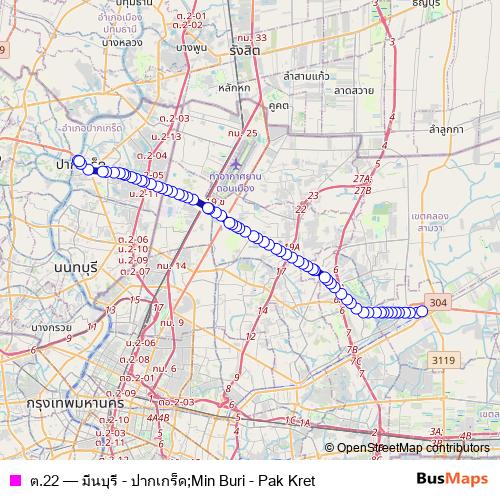 ต.22 bus Line Map