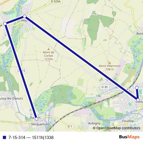 7-15-314 bus Line Map