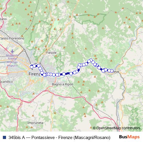 345bis A bus Line Map