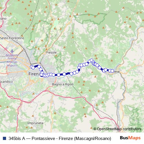 345bis A bus Line Map