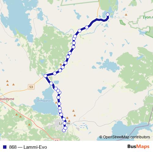 868 bus Line Map