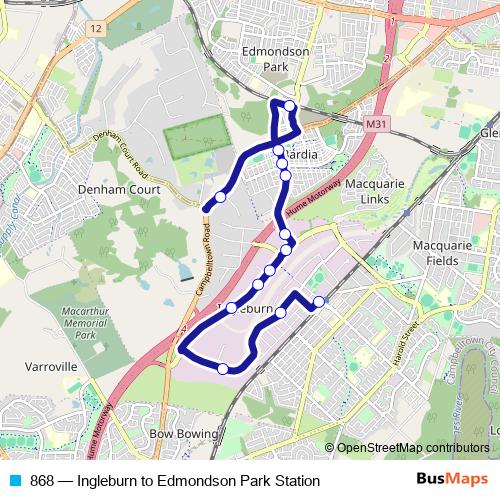868 bus Line Map