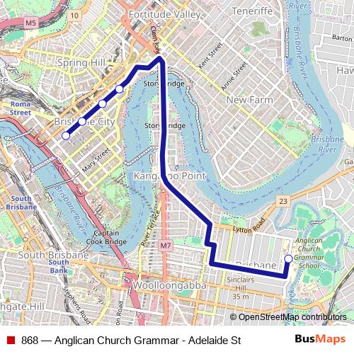 868 bus Line Map