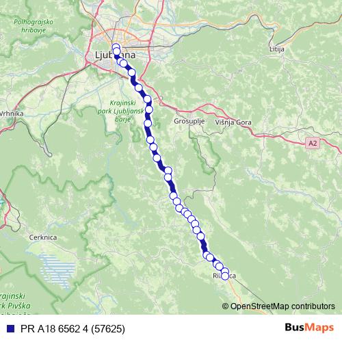 PR A18 6562 4 (57625) bus Line Map