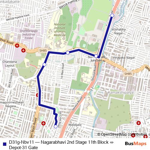 D31g-Nbv11 bus Line Map