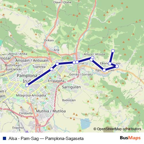 Alsa - Pam-Sag bus Line Map