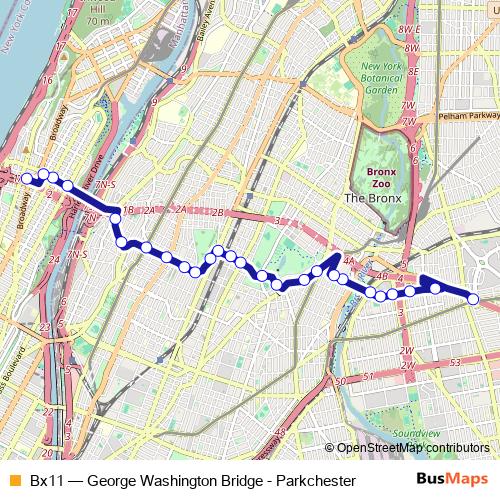 Bx11 bus Line Map