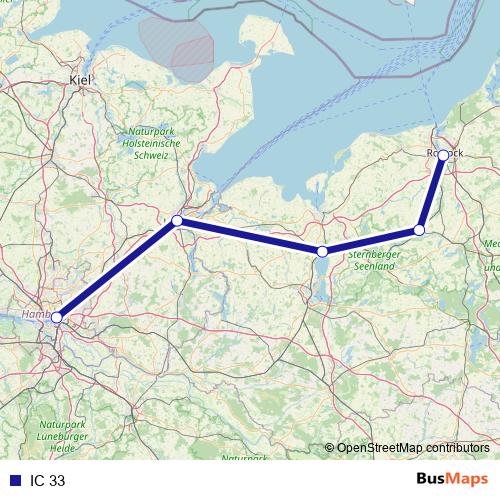 IC 33 rail Line Map