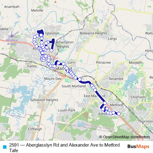 2591 bus Line Map
