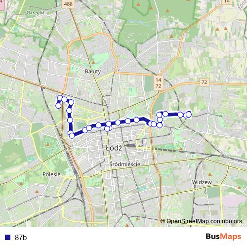 87b bus Line Map