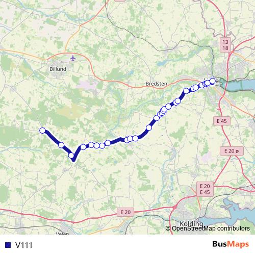 V111 bus Line Map