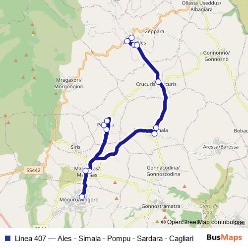 Linea 407 bus Line Map