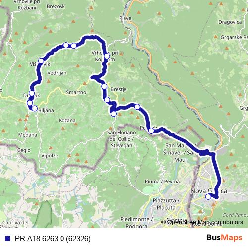 PR A18 6263 0 (62326) bus Line Map