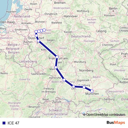 ICE 47 rail Line Map