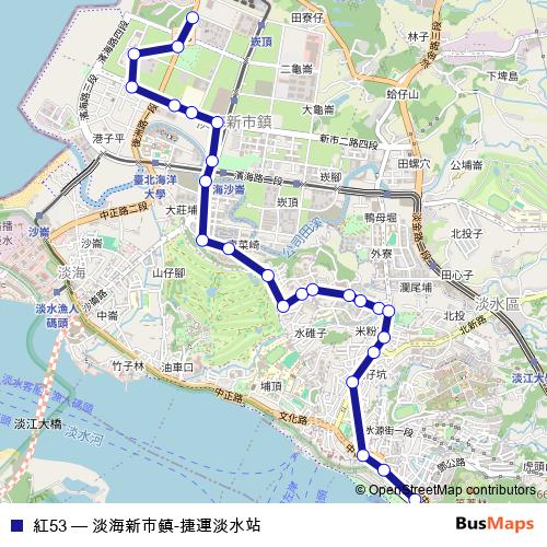 紅53 bus Line Map