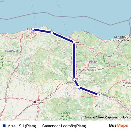 Alsa - S-L(Pista) bus Line Map