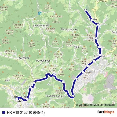 PR A18 0126 10 (64541) bus Line Map