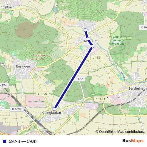 592-B bus Line Map