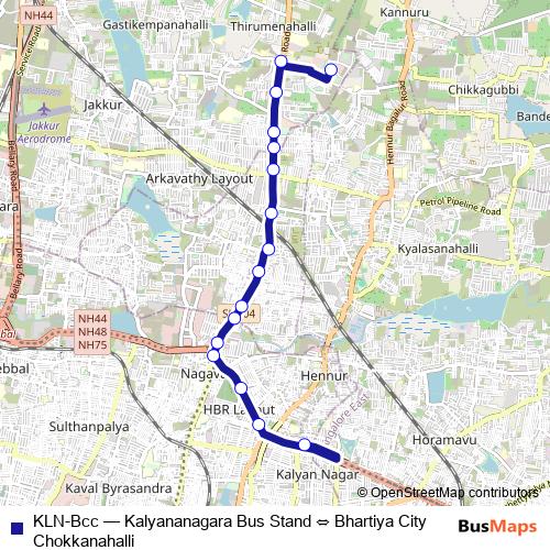 KLN-Bcc bus Line Map