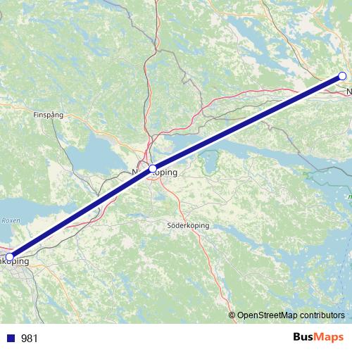 981 bus Line Map