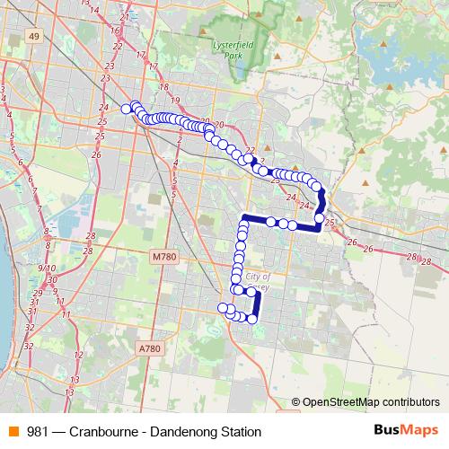 981 bus Line Map