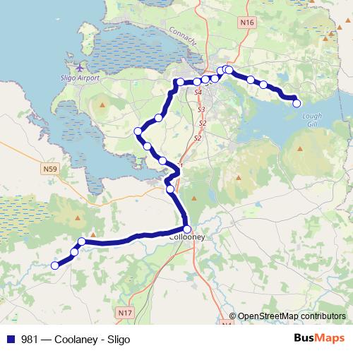 981 bus Line Map