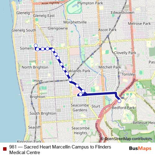 981 bus Line Map