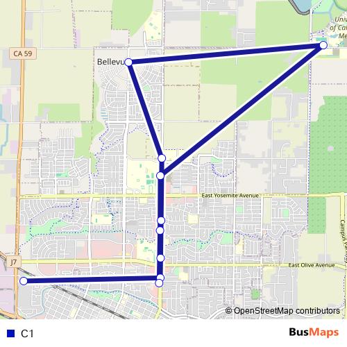 C1 bus Line Map