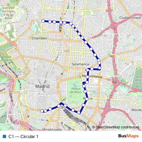 C1 bus Line Map