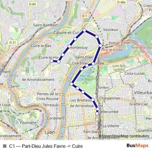 C1 bus Line Map