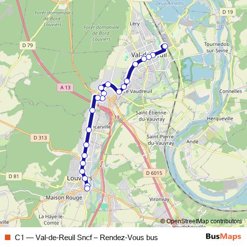 C1 bus Line Map
