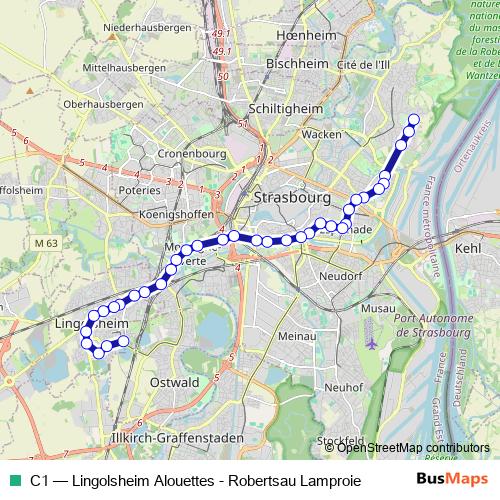 C1 bus Line Map
