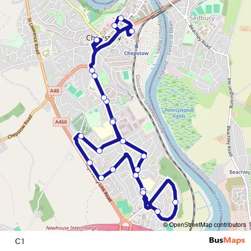 C1 bus Line Map