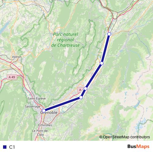 C1 bus Line Map