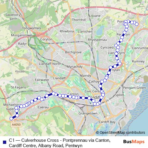 C1 bus Line Map