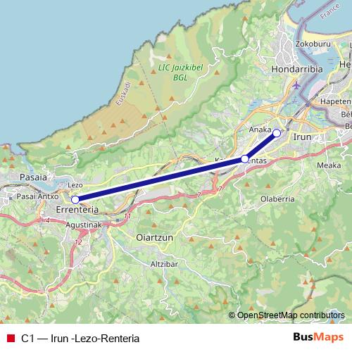 C1 bus Line Map
