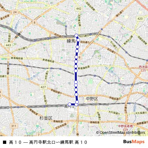 高１０ bus Line Map