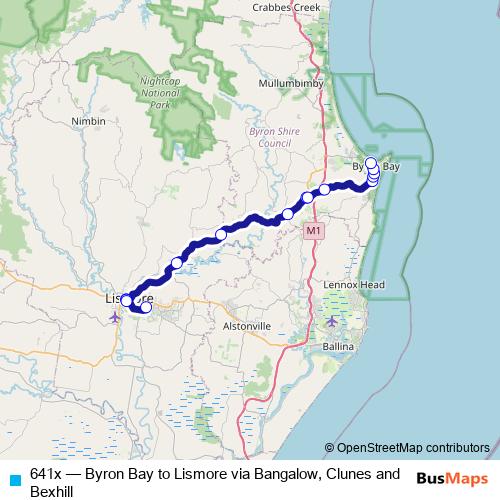 641x bus Line Map