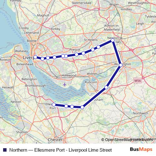 Northern rail Line Map