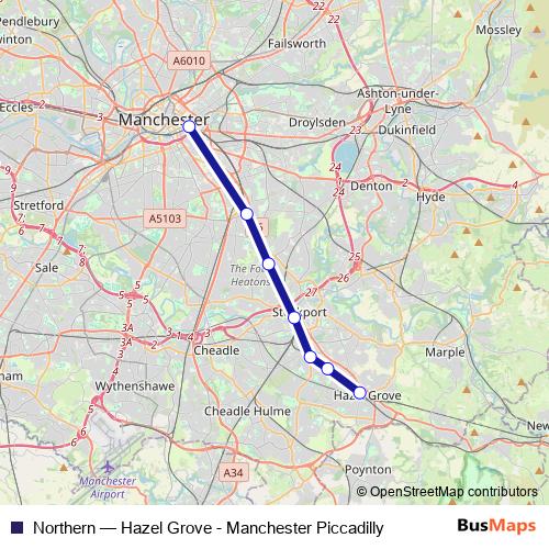 Northern rail Line Map