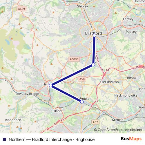 Northern rail Line Map