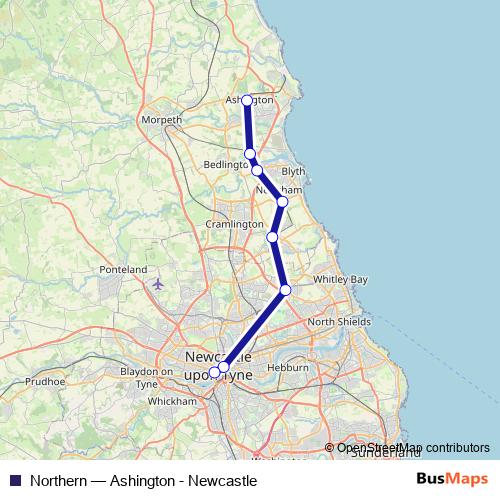 Northern rail Line Map