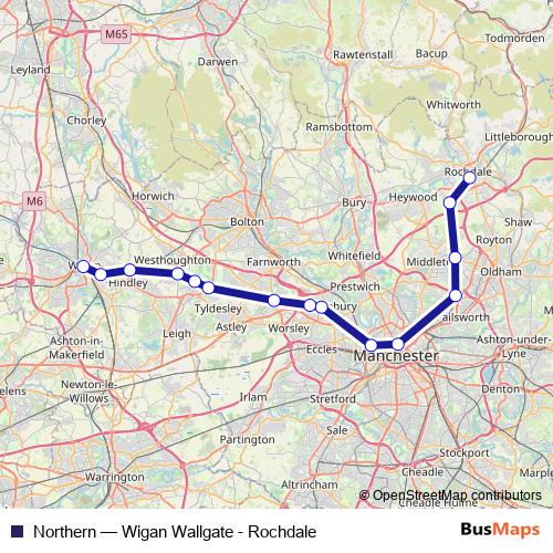 Northern rail Line Map